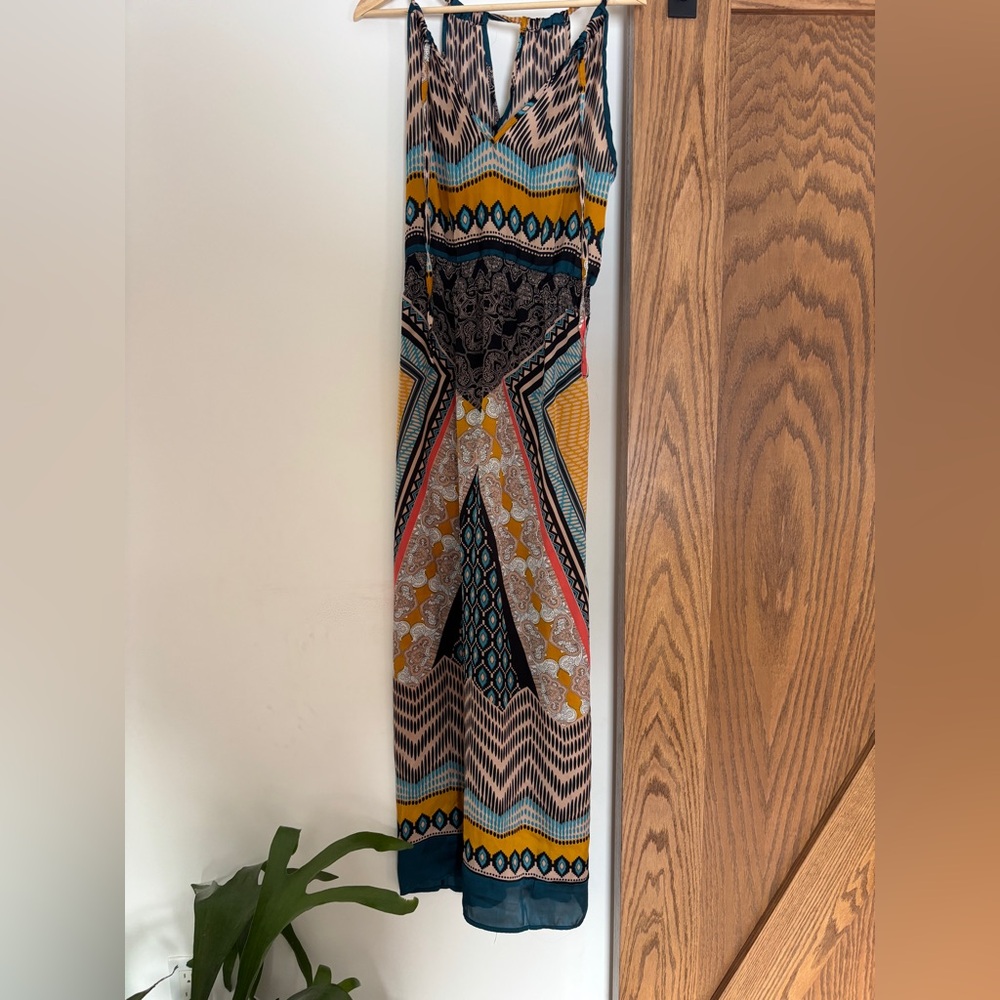 Eclectic Print Column Maxi Dress, M